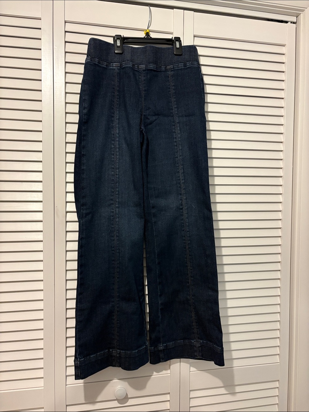 Talbots Dark Indigo Wide-Leg Flare Pull On Travel Jeans